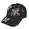 BUTTERFLY PATTERN CRYSTAL STUDDED BASEBALL CAP