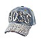 Denim Rhinestone Cap "Boss"