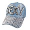 "SEXY" Full Stoned Bill on Distressed Denim  Cap