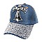 Studded Cross On Distressed Denim Cap