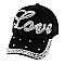 Cursive "Love" Stoned Fashion Baseball Cap