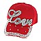 Cursive "Love" Stoned Fashion Baseball Cap