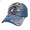 Cross studded Distressed Denim Fashion Cap