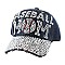 BASEBALL MOM Denim Bling Stone Bill Baseball Cap