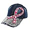 Pink Ribbon Rhinestone Fashion Cap