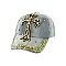 Rhinestone Cross Denim Cap MEZ741