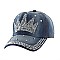 Denim "Crown Symbol" studded Cap