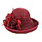 ROSE FLAX FABRIC CURVED BRIM HAT