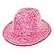 Rhinestone Fedora Hat for Women - Trendy Vibrant Colors