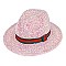 Rhinestone Fedora Hat With Stripe - Trendy Stripe