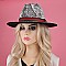 Rhinestone Fedora Hat With Stripe - Trendy Stripe