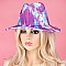 Cloudy TIE DYE MULTI COLOR PRINT Fedora Hat for Women