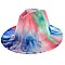 Cloudy TIE DYE MULTI COLOR PRINT Fedora Hat for Women