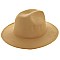 FASHIONABLE SOLID COLOR WIDE BRIM FEDORA HAT