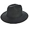 FASHIONABLE SOLID COLOR WIDE BRIM FEDORA HAT