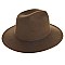 FASHIONABLE SOLID COLOR WIDE BRIM FEDORA HAT