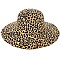 STYLISH LEOPARD PRINT FELT BELTED FLOPPY HAT