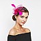 Trendy Feathered Mesh Flower W/leaf