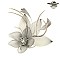 Trendy Feathered Mesh Flower W/leaf