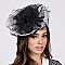 Classy Fascinator with Raw Edge Sinamay With Center Flower  Headband SLHTH1302