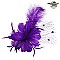 Trendy Feather Flower With Dotted Netting And Large Feather Plume Hair Clip Fascinator