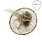 Fashionable Gold Elegant Dressy Fascinator With Floral Center & Feathers SLHTH2089