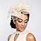 Fashionable Silver Elegant Dressy Fascinator With Floral Center & Feathers SLHTH2090