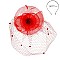 Trendy Feather Flower W/dotted Veil Headband/pin SLHTH2118
