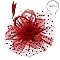 Fashionable Dotted Ruffle Mesh Floral Feather Fascinator