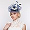 Classy Fascinator with 2tone Ribbed Flower Mesh SLHTH2183