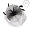 Classy Fascinator with Mesh Floral Feather