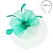 Classy Fascinator with Mesh Floral Feather