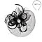 Classy Fascinator With Gem Mesh Floral Feather