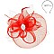 Classy Fascinator With Gem Mesh Floral Feather
