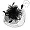 FEATHER ROSE DOUBLE VEIL LIFTED FASCINATOR SINAMAY TOP