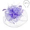 FEATHER ROSE DOUBLE VEIL LIFTED FASCINATOR SINAMAY TOP