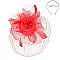 FEATHER ROSE DOUBLE VEIL LIFTED FASCINATOR SINAMAY TOP