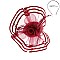 SATIN TRIMMED MESH ROSE ACCENT FASCINATOR