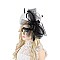 LOOP RIBBON AND FEATHER MESH FASCINATOR