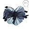 LOOP RIBBON AND FEATHER MESH FASCINATOR