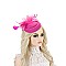 LACE FLOWER AND FEATHERS ON DOTTED MESH MINI HAT