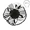 FEATHER POM ON SATIN TRIM MESH