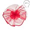 FEATHER POM ON SATIN TRIM MESH