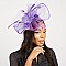 FEATHER POM ON SATIN TRIM MESH
