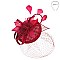 TRENDY SINAMAY FASCINATOR WITH ROSE AND MESH VEIL