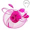 DERBY TILT MESH FLOWER FEATHERS FASCINATOR