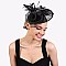 Ladies Sinamay Tilted Fascinator With Flower and Long Feathers