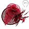 Ladies Sinamay Tilted Fascinator With Flower and Long Feathers