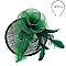 Ladies Sinamay Tilted Fascinator With Flower and Long Feathers