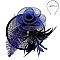 Ladies Sinamay Tilted Fascinator With Flower and Long Feathers